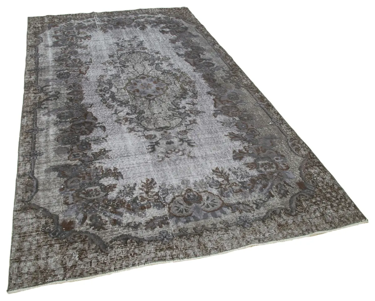 Oyma Gri Pamuk Üzerine Yün El Dokuma Kilim-164x286 - Görsel 2