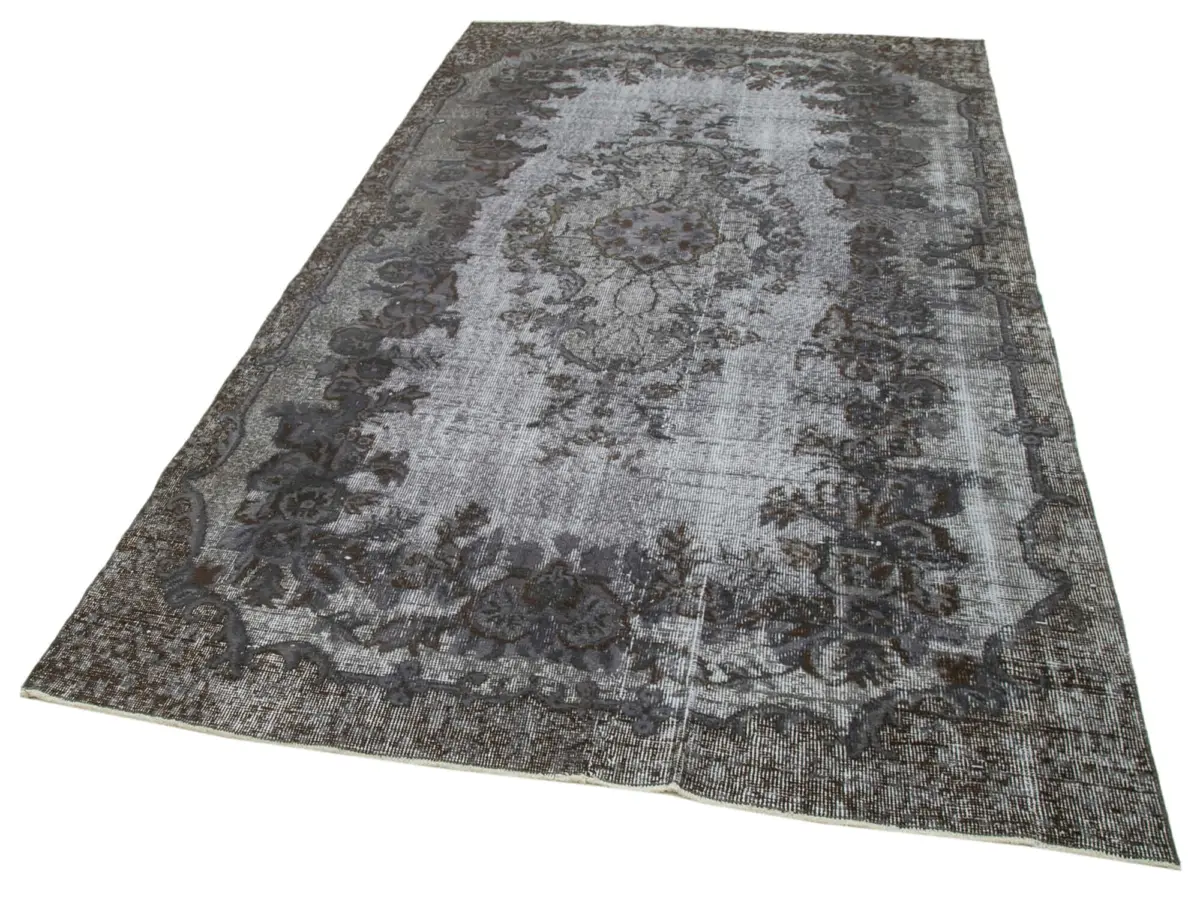 Oyma Gri Pamuk Üzerine Yün El Dokuma Kilim-164x286 - Görsel 3