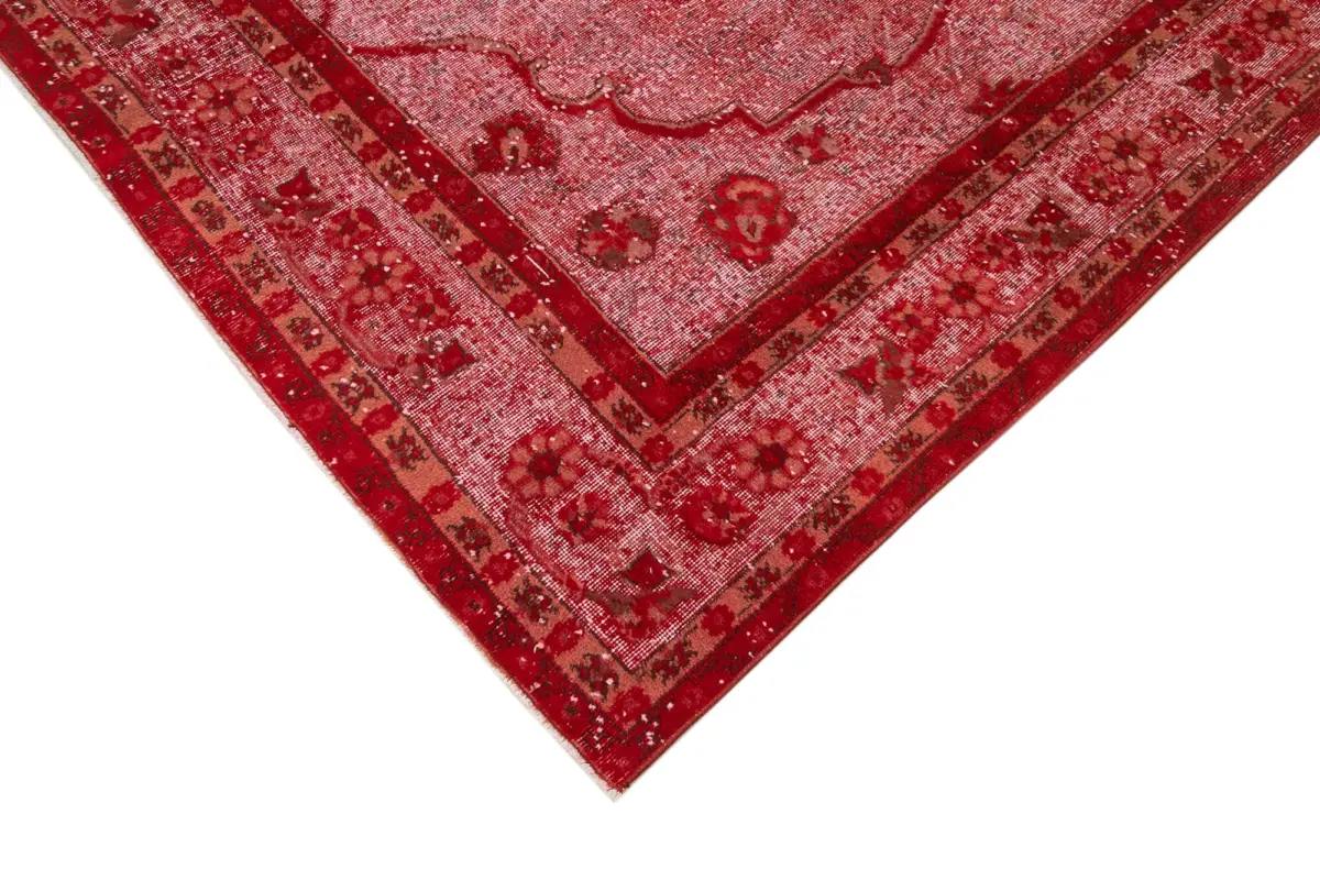 Oyma Kırmızı Pamuk Üzerine Yün El Dokuma Kilim-205x334 - Görsel 4