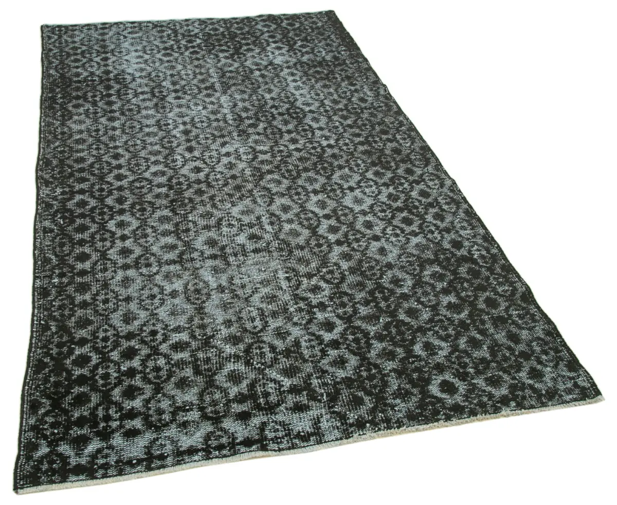 Oyma Siyah Pamuk Üzerine Yün El Dokuma Kilim-138x233 - Görsel 2