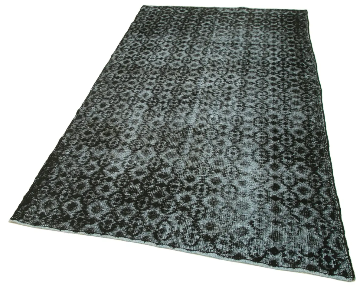 Oyma Siyah Pamuk Üzerine Yün El Dokuma Kilim-138x233 - Görsel 3