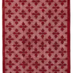 Oyma Kırmızı Pamuk Üzerine Yün El Dokuma Kilim-180x280