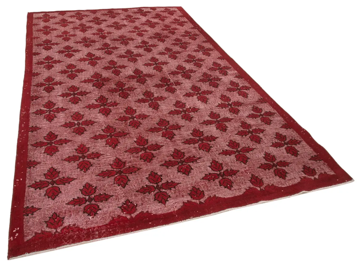 Oyma Kırmızı Pamuk Üzerine Yün El Dokuma Kilim-180x280 - Görsel 2