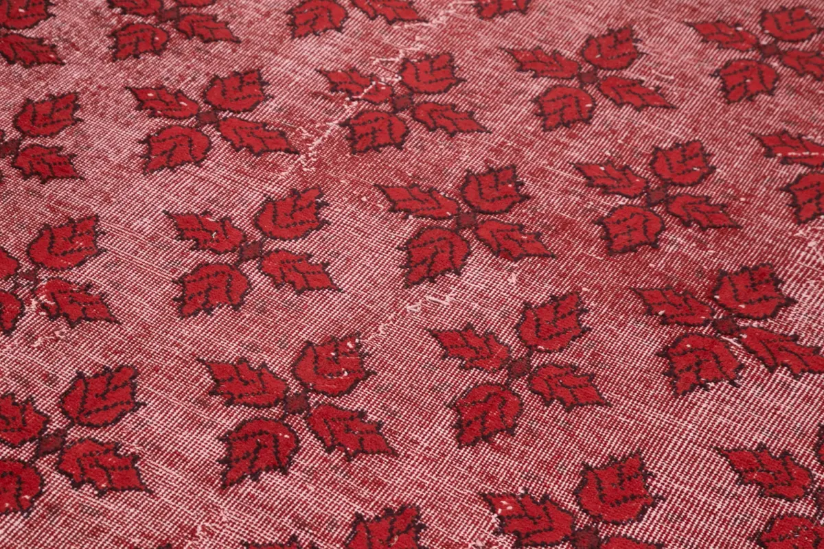 Oyma Kırmızı Pamuk Üzerine Yün El Dokuma Kilim-180x280 - Görsel 5