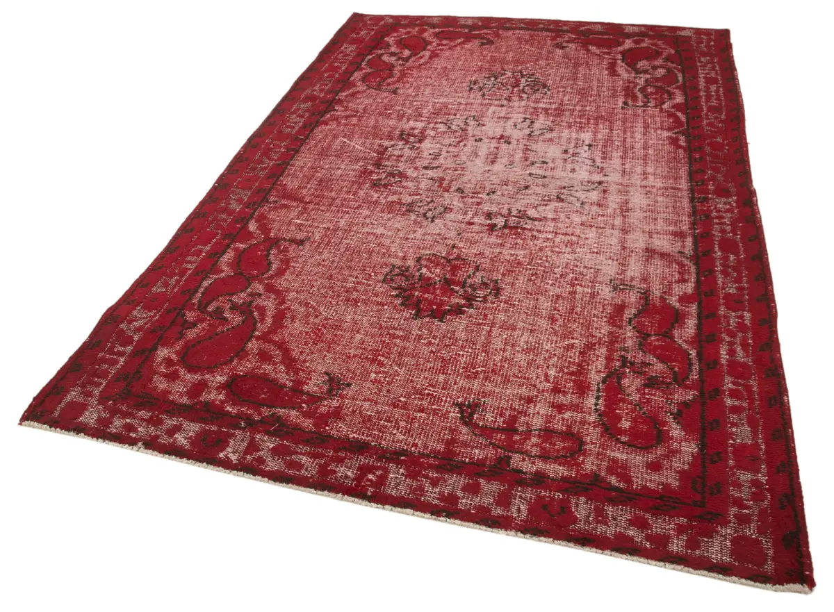 Oyma Kırmızı Pamuk Üzerine Yün El Dokuma Kilim-170x261 - Görsel 3