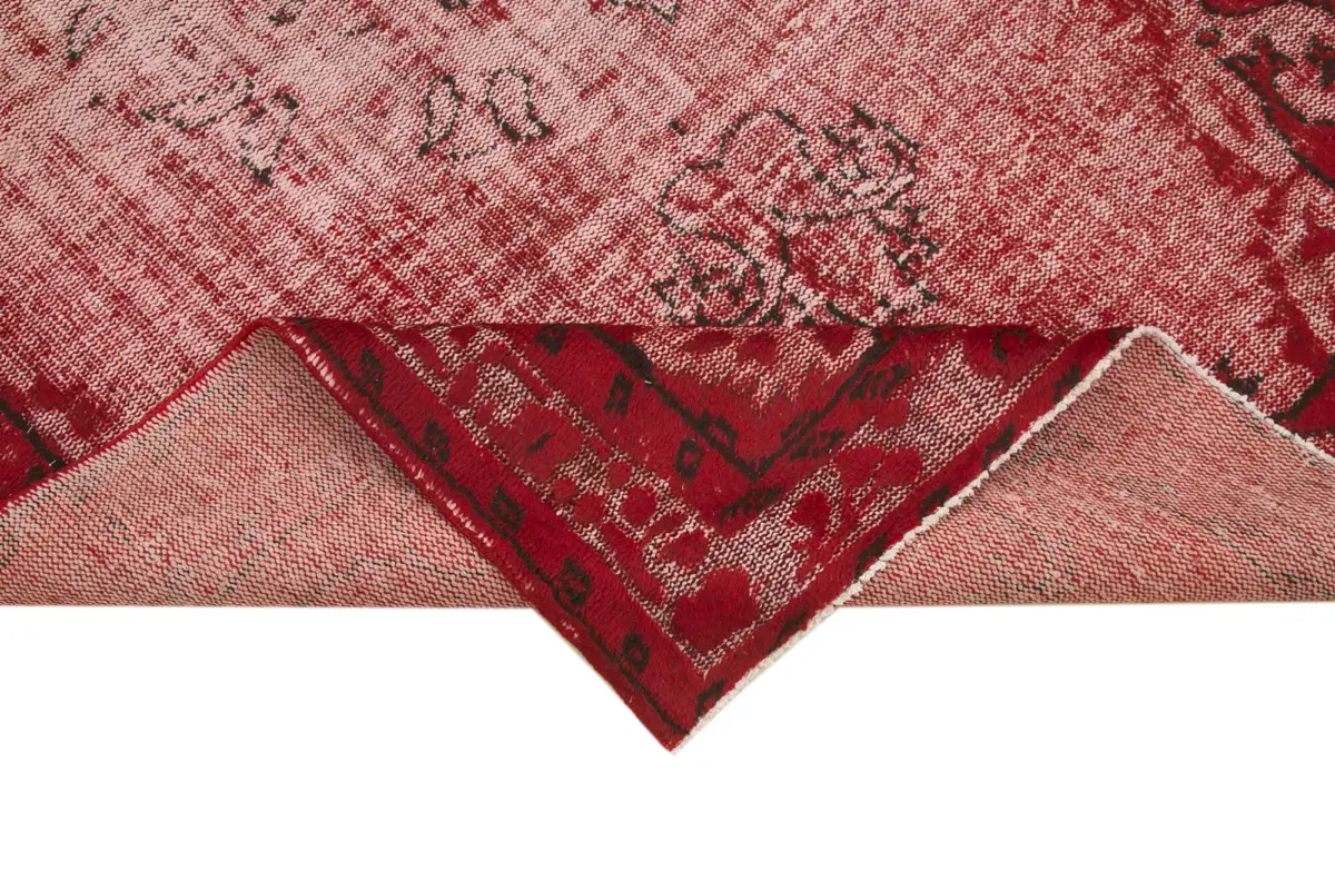 Oyma Kırmızı Pamuk Üzerine Yün El Dokuma Kilim-170x261 - Görsel 6