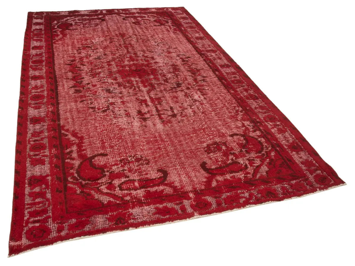 Oyma Kırmızı Pamuk Üzerine Yün El Dokuma Kilim-179x286 - Görsel 2