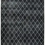 Modern Halı- Siyah Pamuk Üzerine Yün El Dokuma Halı-307x434