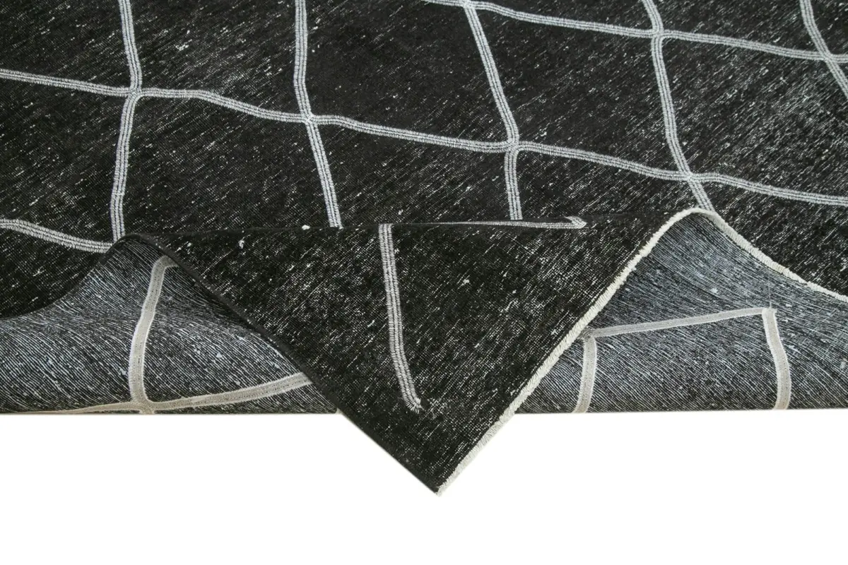 Modern Halı- Siyah Pamuk Üzerine Yün El Dokuma Halı-307x434 - Görsel 6