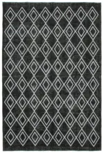 Modern Halı- Siyah Pamuk Üzerine Yün El Dokuma Halı-230x342