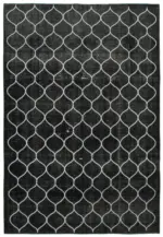 Modern Halı- Siyah Pamuk Üzerine Yün El Dokuma Halı-253x365