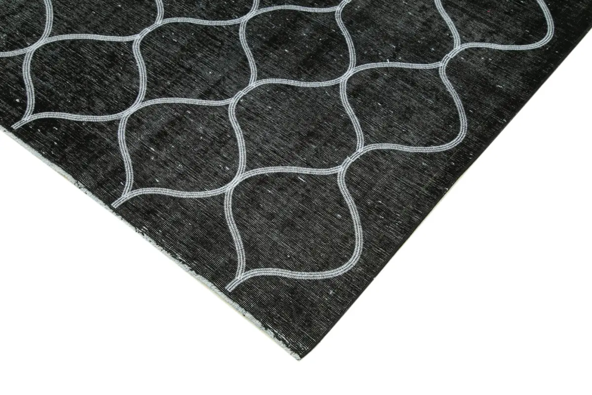 Modern Halı- Siyah Pamuk Üzerine Yün El Dokuma Halı-253x365 - Görsel 4