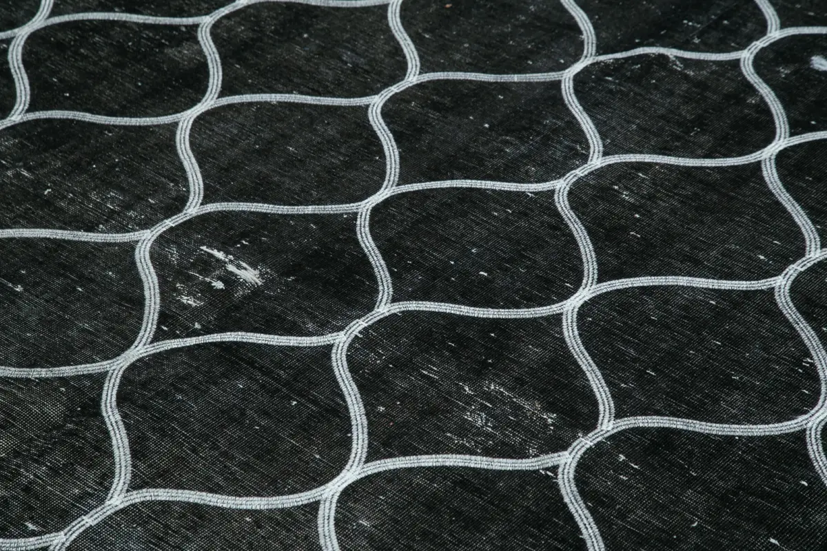 Modern Halı- Siyah Pamuk Üzerine Yün El Dokuma Halı-253x365 - Görsel 5