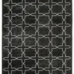 Modern Halı- Siyah Pamuk Üzerine Yün El Dokuma Halı-266x385