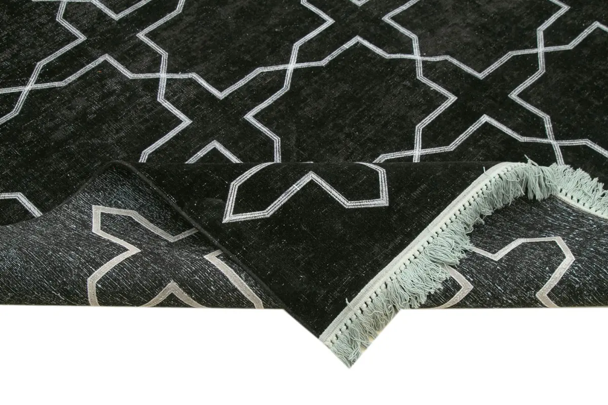 Modern Halı- Siyah Pamuk Üzerine Yün El Dokuma Halı-266x385 - Görsel 6