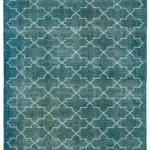 Modern Halı- Turkuaz Pamuk Üzerine Yün El Dokuma Halı-301x409