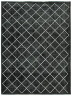 Modern Halı- Siyah Pamuk Üzerine Yün El Dokuma Halı-302x392