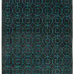 Modern Halı- Siyah Pamuk Üzerine Yün El Dokuma Halı-289x417