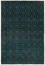 Modern Halı- Siyah Pamuk Üzerine Yün El Dokuma Halı-289x417