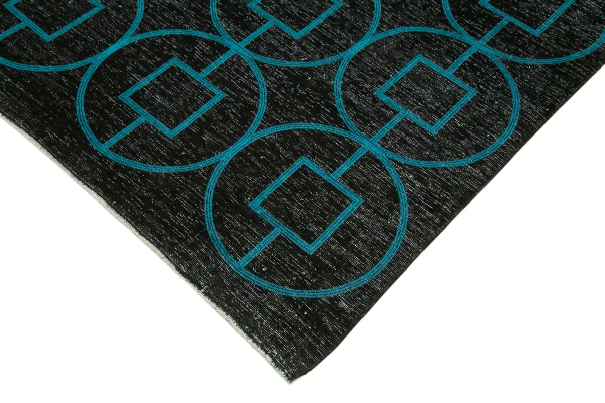 Modern Halı- Siyah Pamuk Üzerine Yün El Dokuma Halı-289x417 - Görsel 4