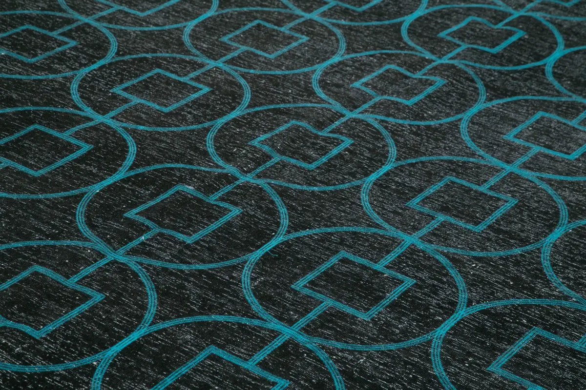 Modern Halı- Siyah Pamuk Üzerine Yün El Dokuma Halı-289x417 - Görsel 5