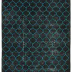 Modern Halı- Siyah Pamuk Üzerine Yün El Dokuma Halı-312x406