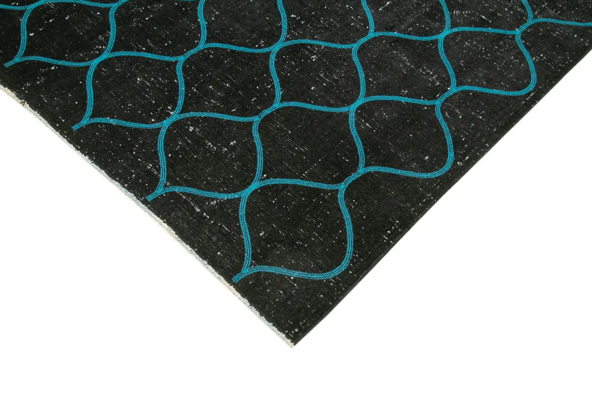 Modern Halı- Siyah Pamuk Üzerine Yün El Dokuma Halı-312x406 - Görsel 4