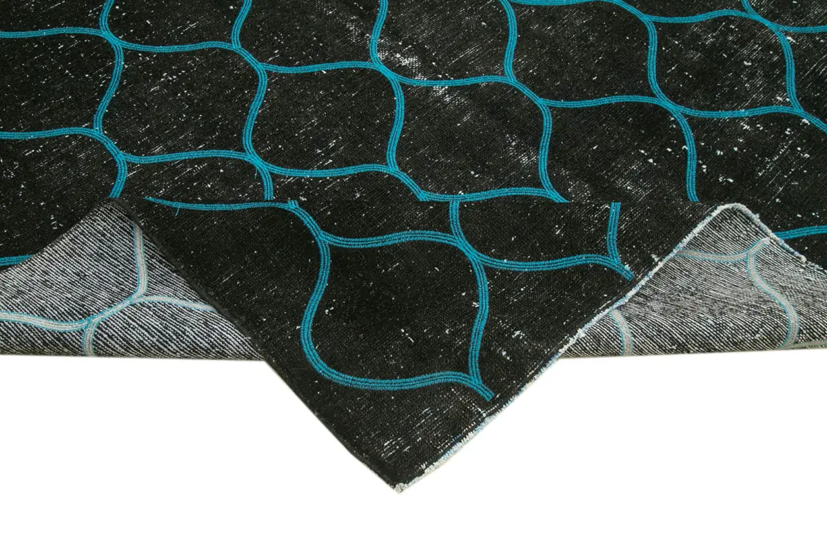 Modern Halı- Siyah Pamuk Üzerine Yün El Dokuma Halı-312x406 - Görsel 6