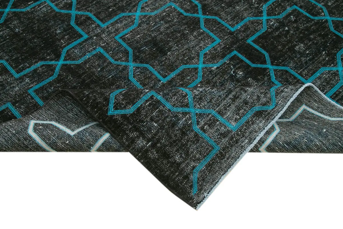 Modern Halı- Siyah Pamuk Üzerine Yün El Dokuma Halı-297x395 - Görsel 6