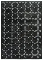 Modern Halı- Siyah Pamuk Üzerine Yün El Dokuma Halı-272x394