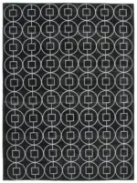 Modern Halı- Siyah Pamuk Üzerine Yün El Dokuma Halı-304x407