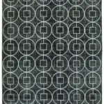 Modern Halı- Siyah Pamuk Üzerine Yün El Dokuma Halı-246x340