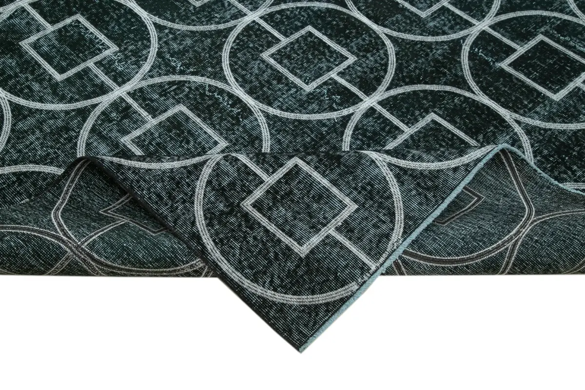 Modern Halı- Siyah Pamuk Üzerine Yün El Dokuma Halı-246x340 - Görsel 6