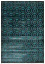 Modern Halı- Siyah Pamuk Üzerine Yün El Dokuma Halı-292x420