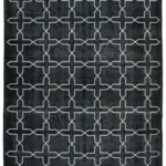 Modern Halı- Siyah Pamuk Üzerine Yün El Dokuma Halı-286x395