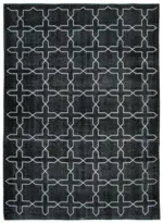 Modern Halı- Siyah Pamuk Üzerine Yün El Dokuma Halı-286x395