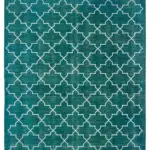 Modern Halı- Turkuaz Pamuk Üzerine Yün El Dokuma Halı-287x391