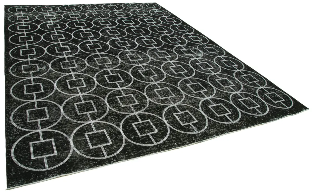 Modern Halı- Siyah Pamuk Üzerine Yün El Dokuma Halı-287x373 - Görsel 2