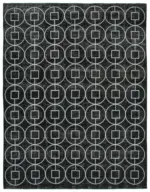 Modern Halı- Siyah Pamuk Üzerine Yün El Dokuma Halı-296x376