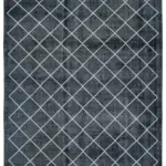 Modern Halı- Siyah Pamuk Üzerine Yün El Dokuma Halı-307x382