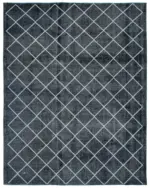 Modern Halı- Siyah Pamuk Üzerine Yün El Dokuma Halı-307x382