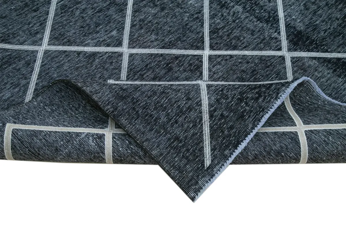 Modern Halı- Siyah Pamuk Üzerine Yün El Dokuma Halı-307x382 - Görsel 6