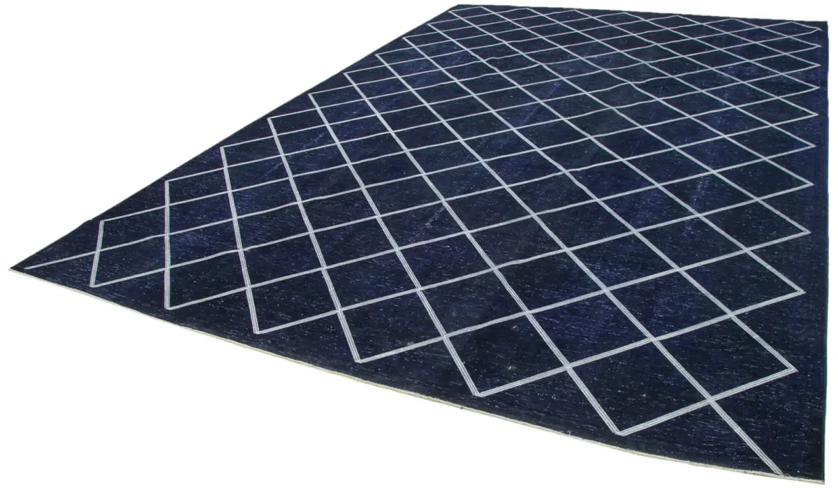 Modern Halı- Mavi Pamuk Üzerine Yün El Dokuma Halı-293x431 - Görsel 3