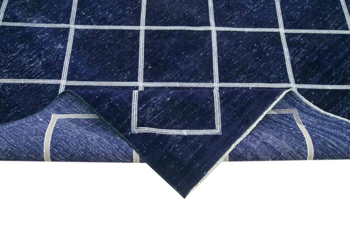 Modern Halı- Mavi Pamuk Üzerine Yün El Dokuma Halı-293x431 - Görsel 6