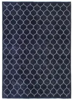 Modern Halı- Mavi Pamuk Üzerine Yün El Dokuma Halı-286x396