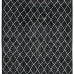 Modern Halı- Siyah Pamuk Üzerine Yün El Dokuma Halı-286x389