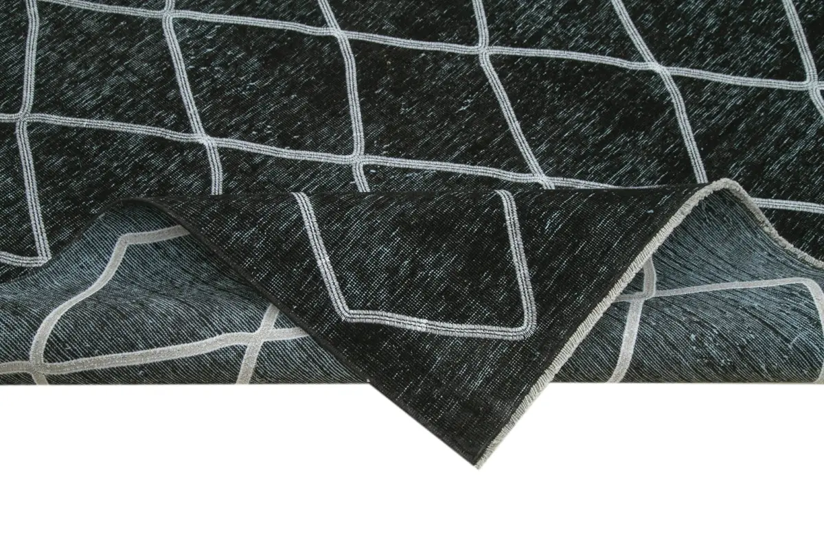 Modern Halı- Siyah Pamuk Üzerine Yün El Dokuma Halı-286x389 - Görsel 6