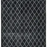 Modern Halı- Siyah Pamuk Üzerine Yün El Dokuma Halı-293x394