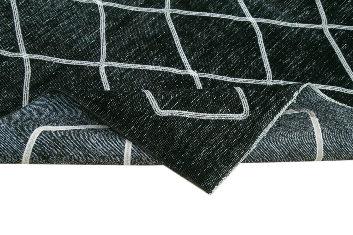 Modern Halı- Siyah Pamuk Üzerine Yün El Dokuma Halı-293x394 - Görsel 6