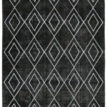 Modern Halı- Siyah Pamuk Üzerine Yün El Dokuma Halı-284x408